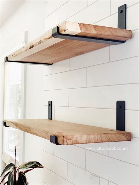 kitchen floating shelves with metal brackets|solid wood floating shelf brackets.